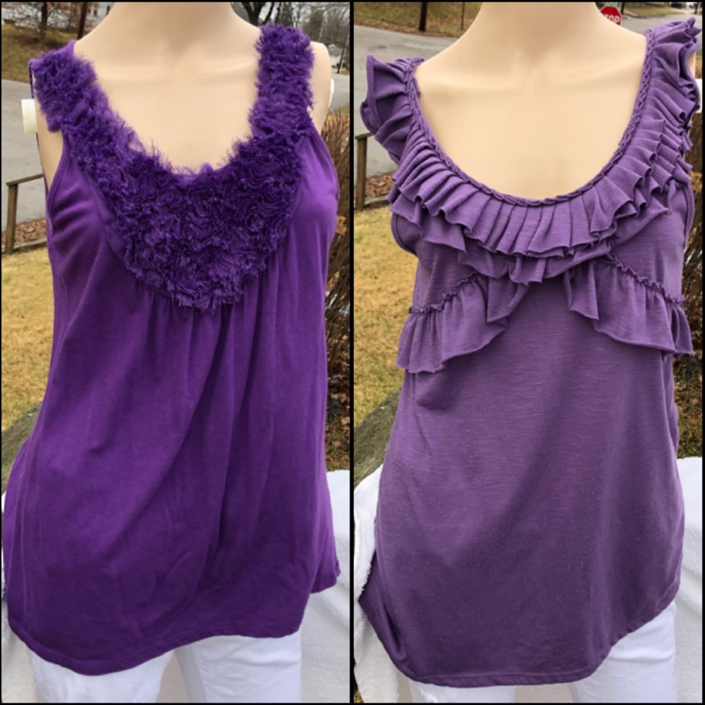 - Bundle of TWO Purple Ruffled Tank Blouse Bundle! VGUC!!